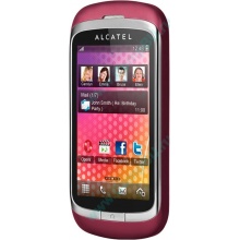 Красно-розовый телефон Alcatel One Touch 818 (Ногинск)