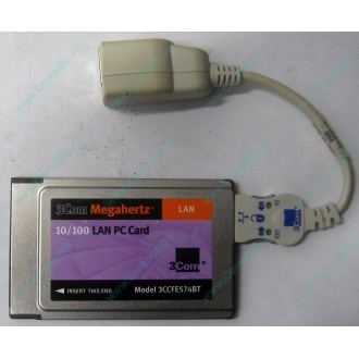 Сетевая карта для ноутбука 3COM Mehahertz 3CCFE574BT (PCMCIA) - Ногинск